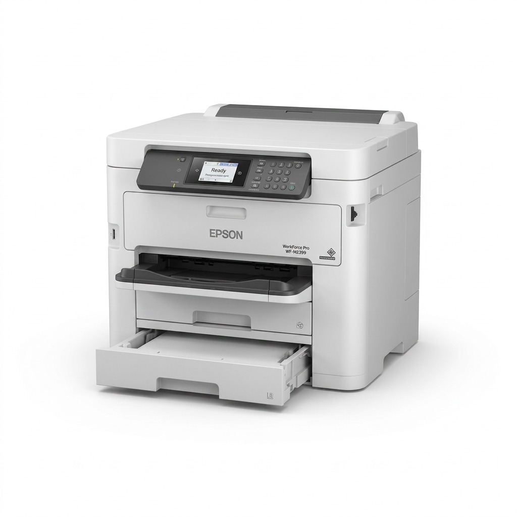 A pure high-resolution hero shot of the Epson WorkForce Pro WF-M5399 monochrome printer.