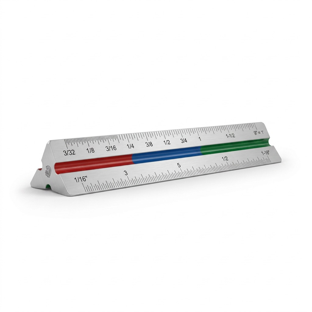 STAEDTLER architectural triangular scale hero shot on white background.