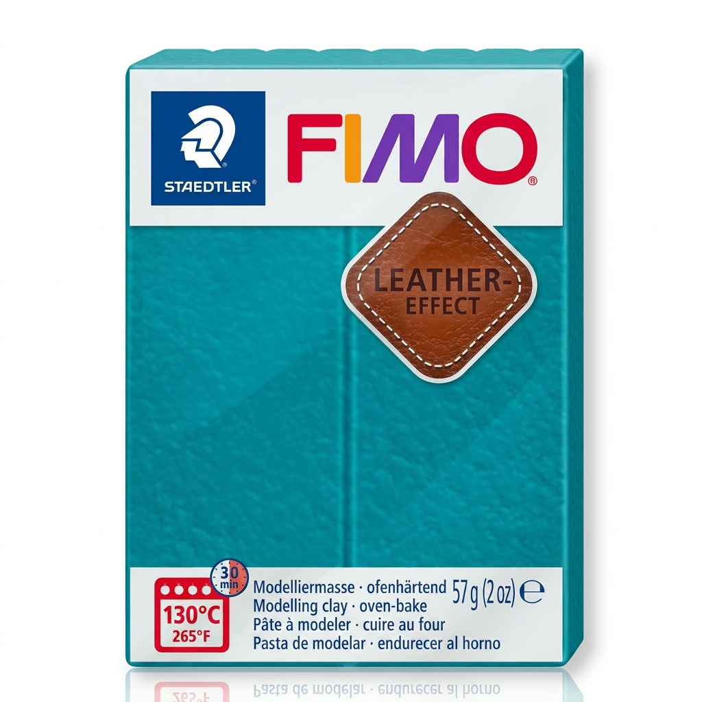 STAEDTLER FIMO Leather-Effect Lagoon 57g in an ecommerce hero shot.